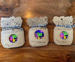 Schnelle Geburtstags­einladung "Blumenvase" basteln