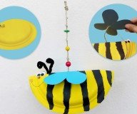 Biene basteln: Ganz einfach aus Papptellern