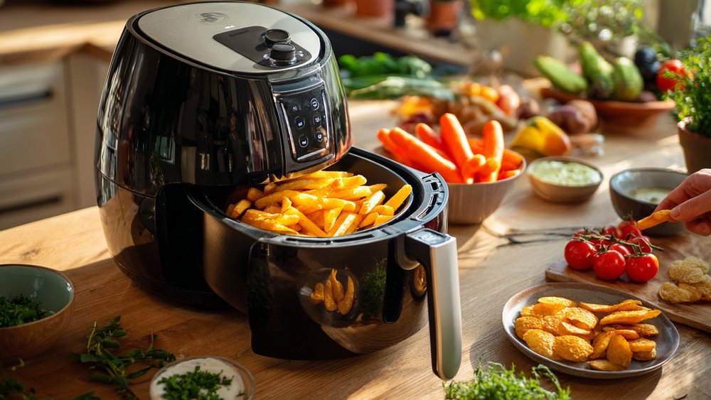 Airfryer Heissluftfritteuse auf Arbeitsplatte