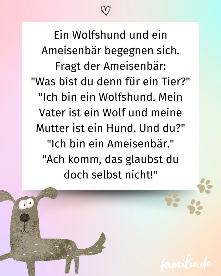 Hundewitze - Ein Wolfshund und Ameisenbär unterhalten sich ...