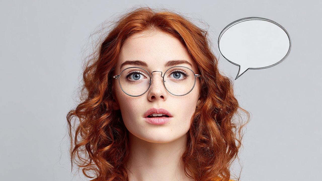 Frau mit Sprechblase