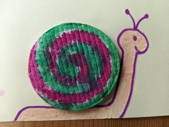 basteln_wattepads_schnecke